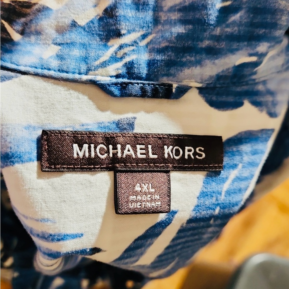 MICHAEL Kors men’s 4XL Button Up Hawaiian short Sleeve Shirt (Big & Tall) EUC - Picture 7 of 12